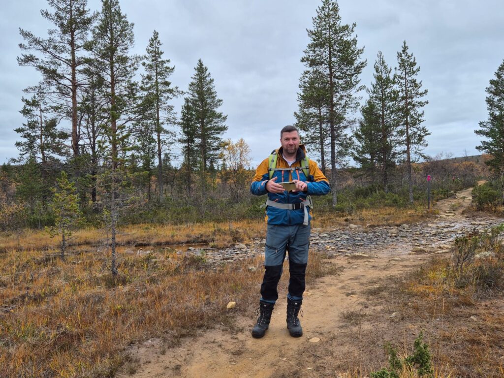Tony, hiking in Lapland, Finland